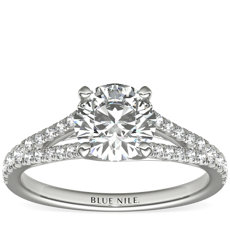 Split Shank Trellis Diamond Engagement Ring in 14k White Gold (0.29 ct. tw.)